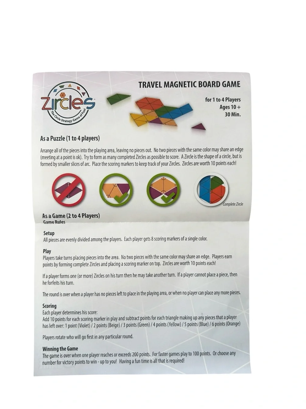 New in Box Zircles Ultra Pro Magnetic Travel Circle Strategy Game of Fun